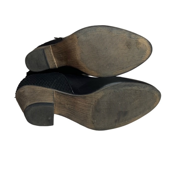 Eos Cisco Black Genuine Leather Chelsea Ankle Zip up Boots snake 38 8 - Picture 9 of 12